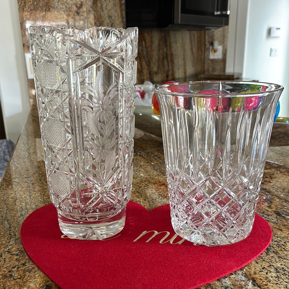 Waterford Crystal White Drinkware with Elegant Cut Glass Patterns